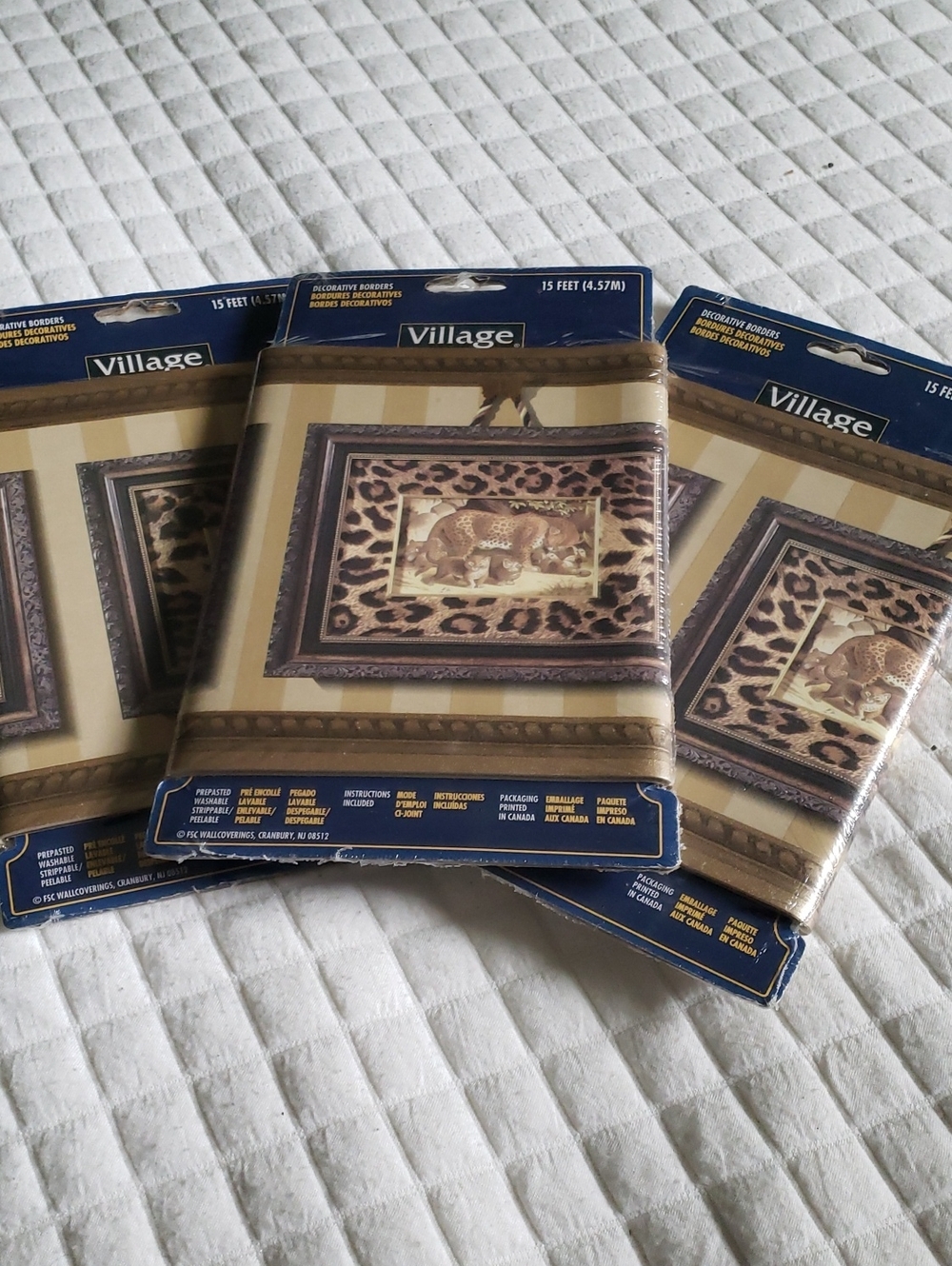 Village Leopard Print Decorative Border - Brown & Gold